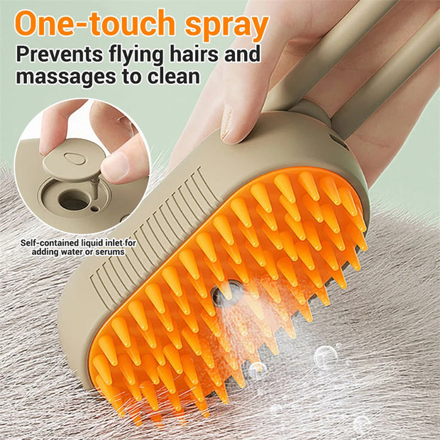 3-In-1 Electric Steam Cat Brush for Professional Grooming | Buy Now! - Cool Urban Store