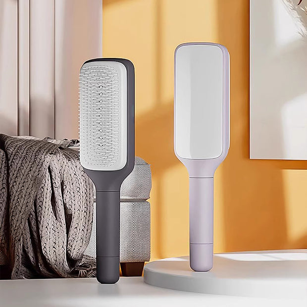 Self-Cleaning Hairbrush for Women – One-Click Detangling, Scalp Massage & Anti-Static Design