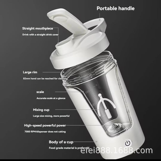 Electric Protein Shaker Bottle UK – USB-C Self-Stirring Mug