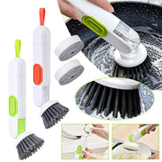 Multi-Functional Long-Handle Liquid-Filled Cleaning Brush Washing Up Brushes With Liquid Dispenser Two Replacement Heads For Kitchen Cleaning Brush Gadgets - Cool Urban Store